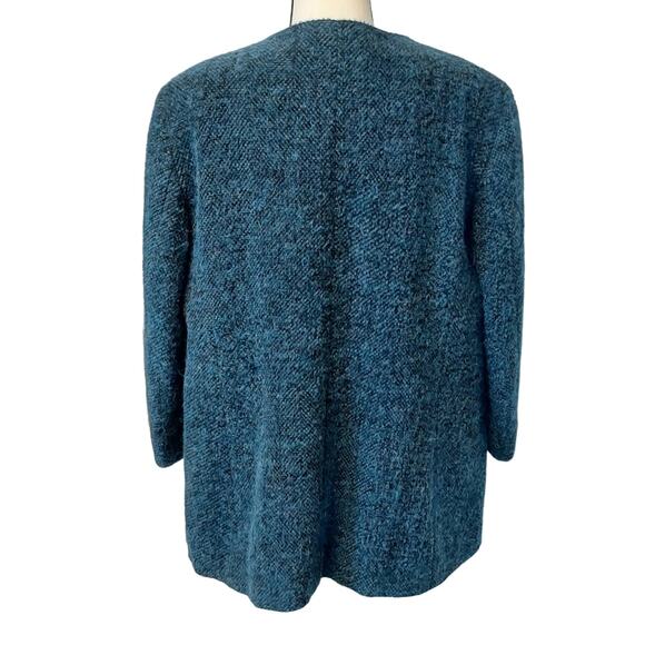 Zanella Samantha Italian Alpaca Wool Blend Teal Blue Jacket NWOT Women Size 14 - Picture 3 of 10